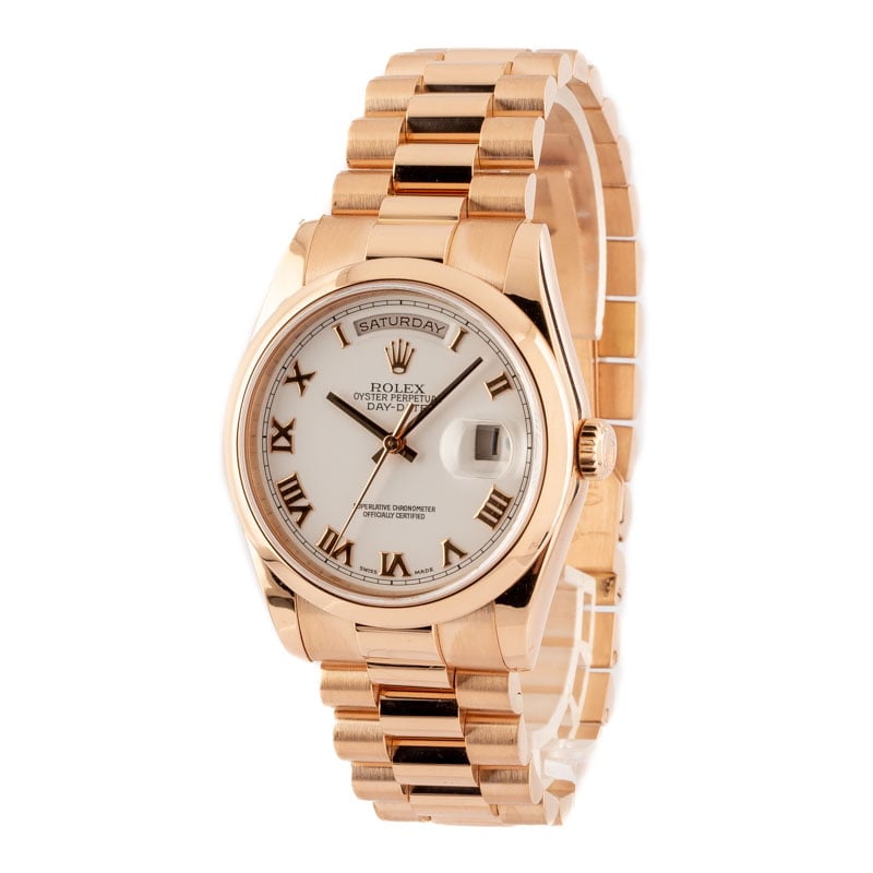 Pre Owned Rolex Day-Date 118205 Everose Gold President