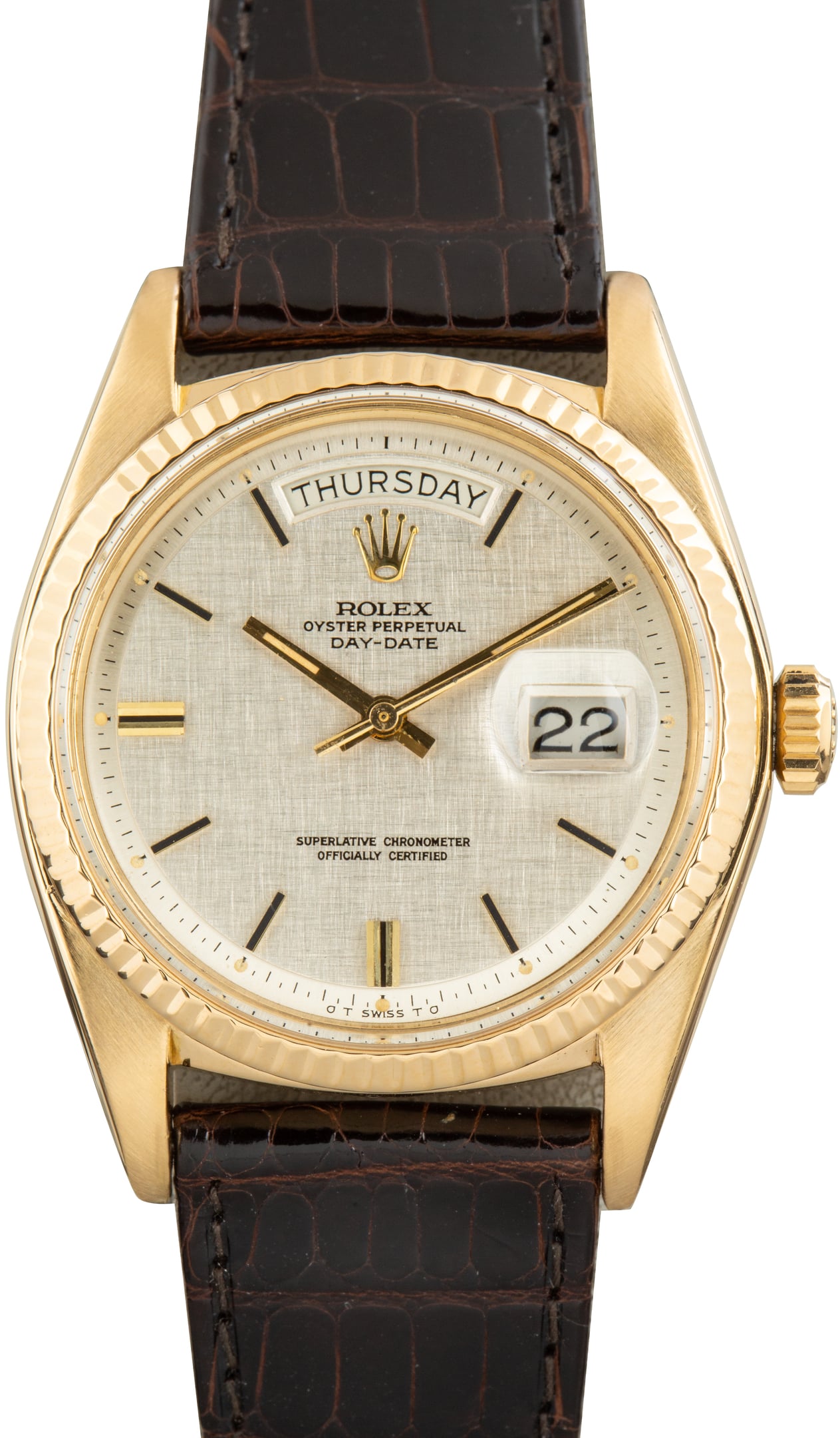 Vintage Rolex Day-Date 36 Ref 1803 Silver Linen Sigma Dial