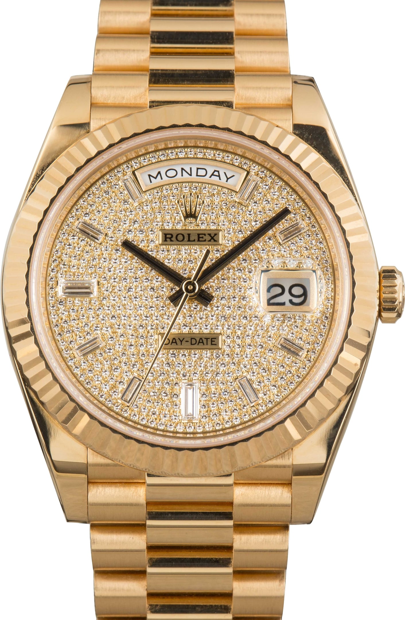 Pre-Owned Rolex Day-Date 40 Ref 228238 Diamond Paved Dial