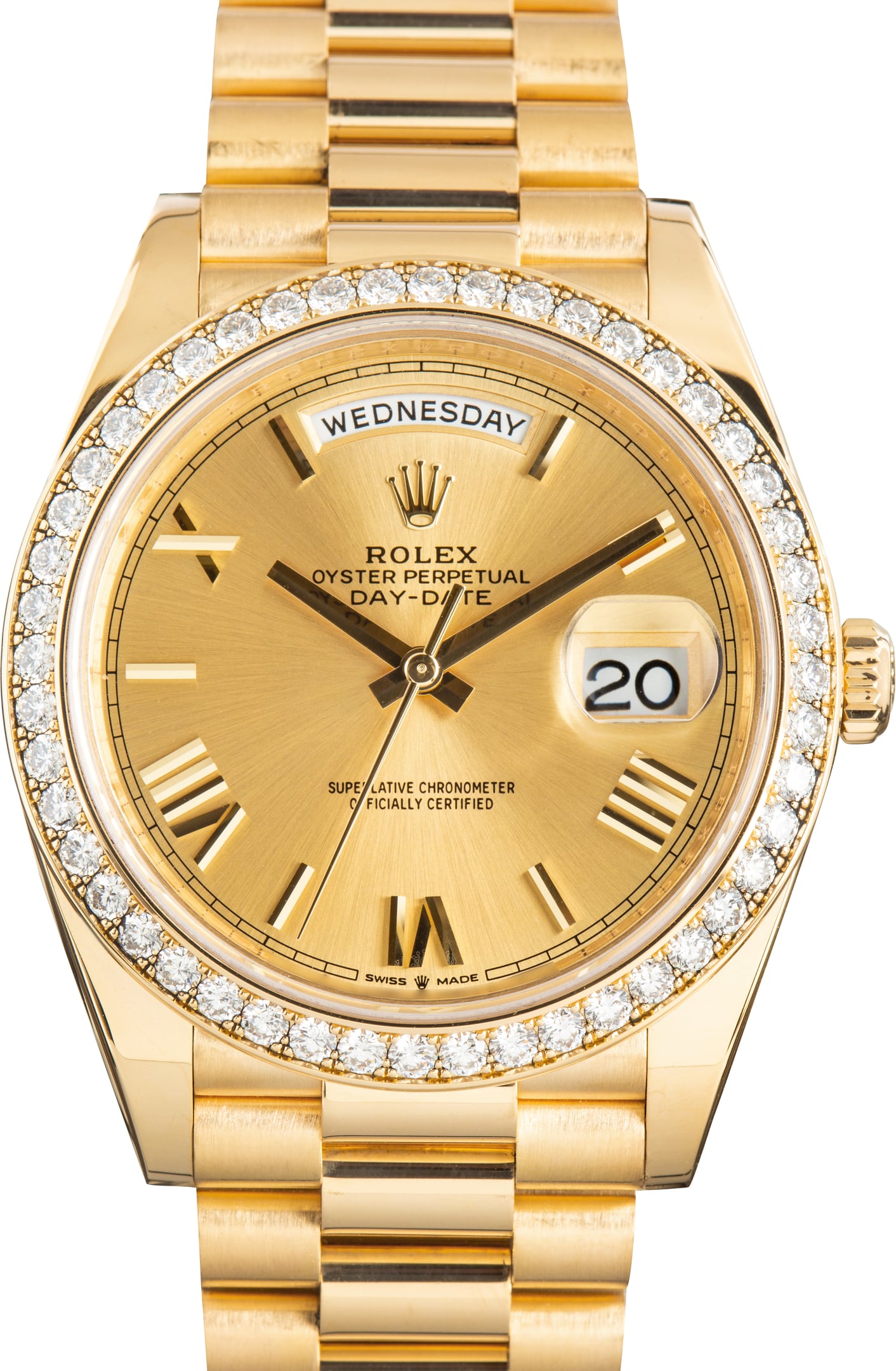 Pre-Owned Rolex Day-Date 40 Ref 228348 Champagne Roman Dial