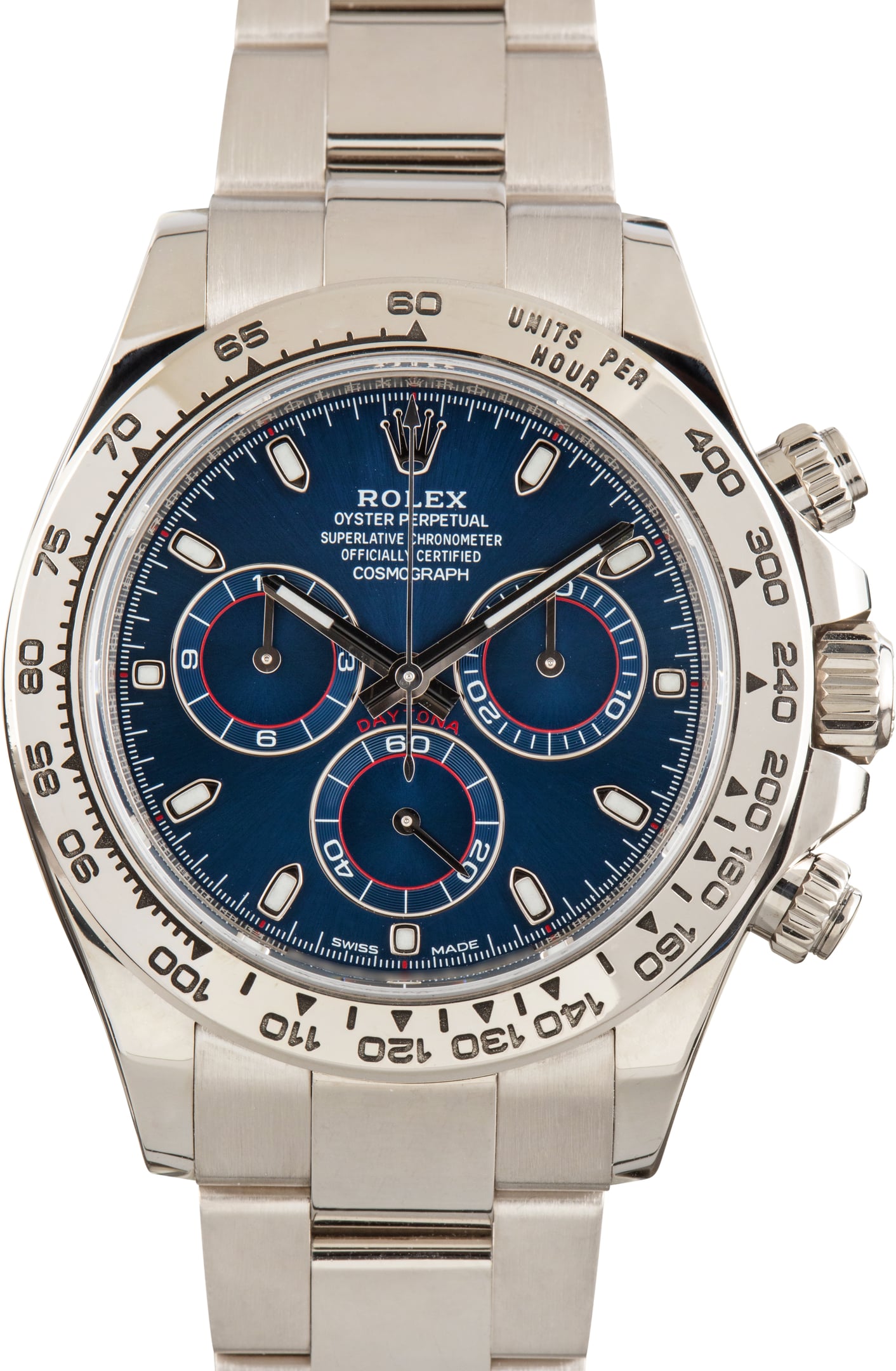 Used White Gold Rolex Daytona Ref 116509 Blue Dial