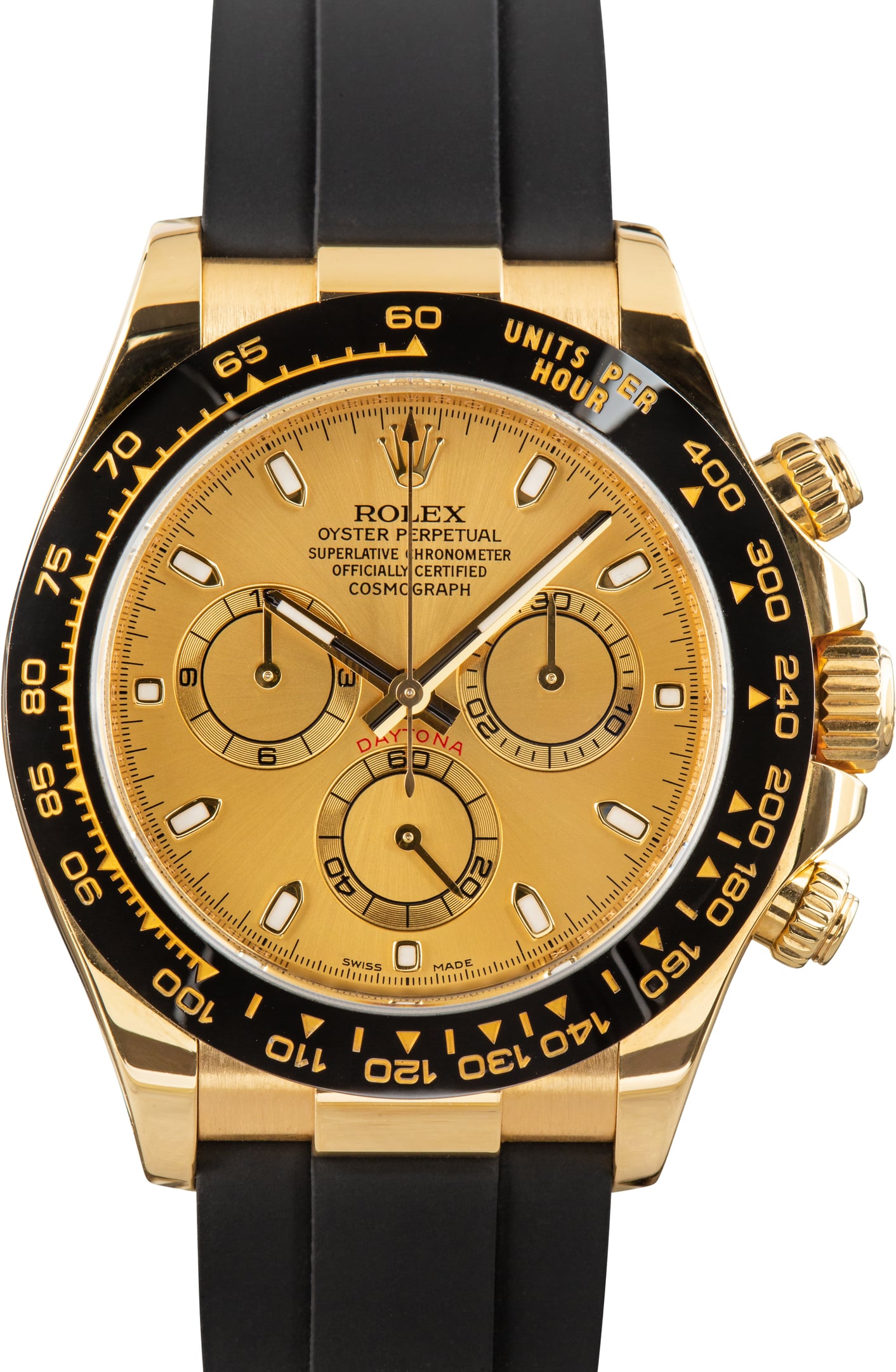 Pre-Owned Yellow Gold Rolex Daytona Ref 116518 Champagne Dial