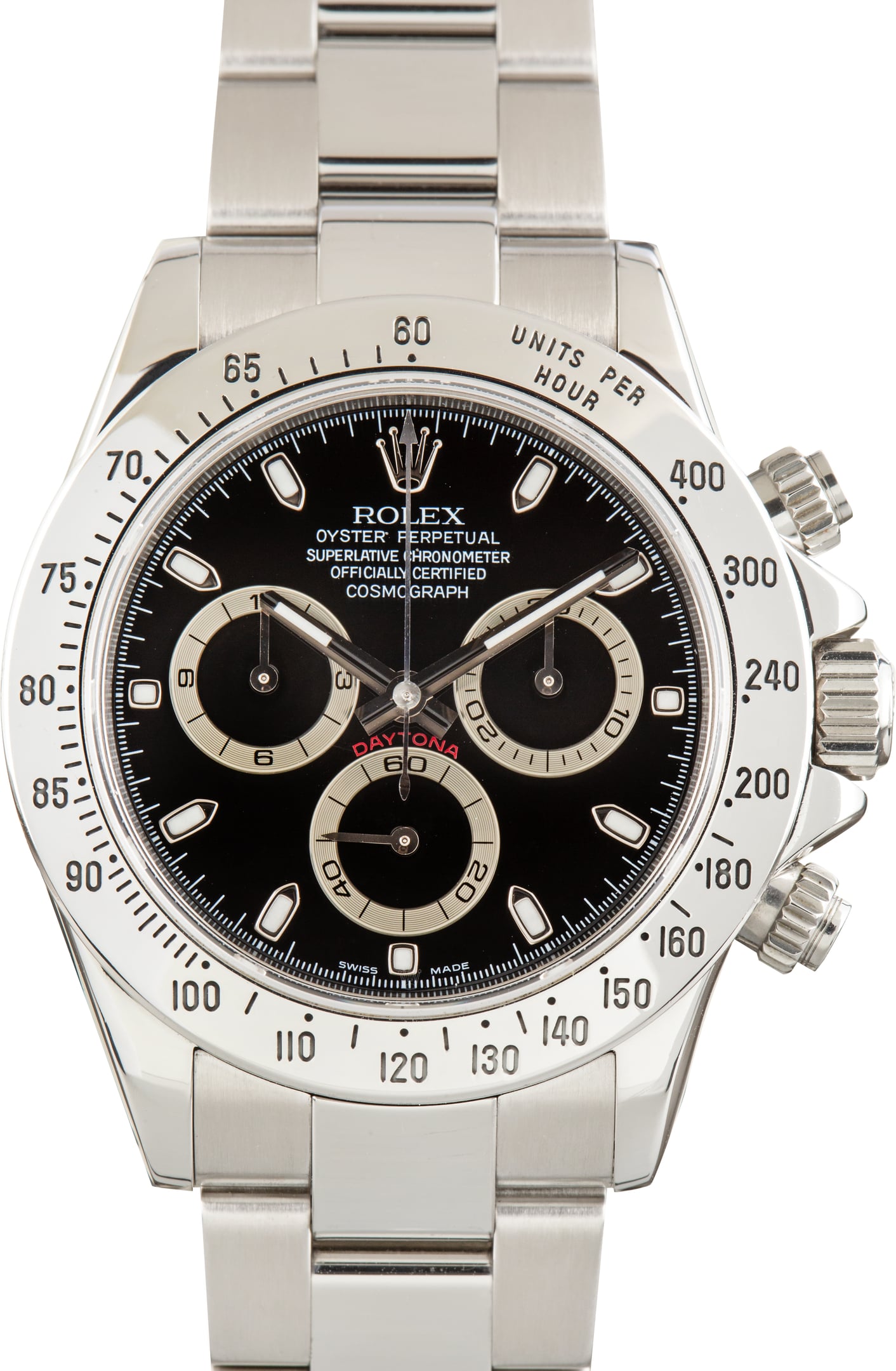 Used Stainless Steel Rolex Daytona Ref. 116520 Black Dial