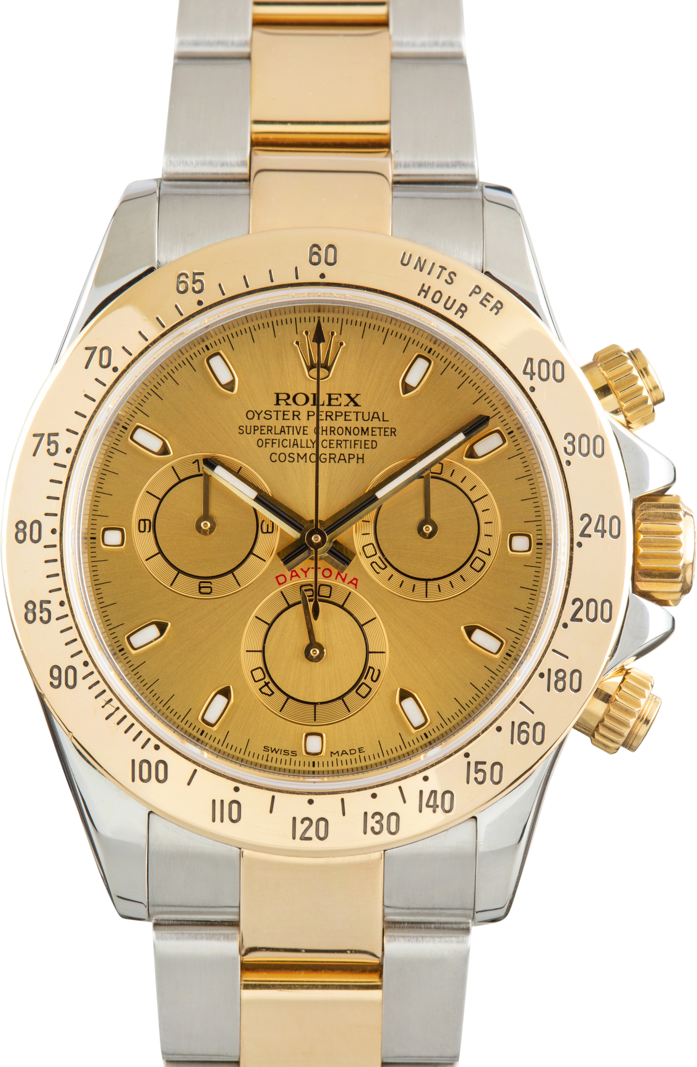 Pre-Owned Two Tone Rolex Daytona Ref 116523 Champagne Dial