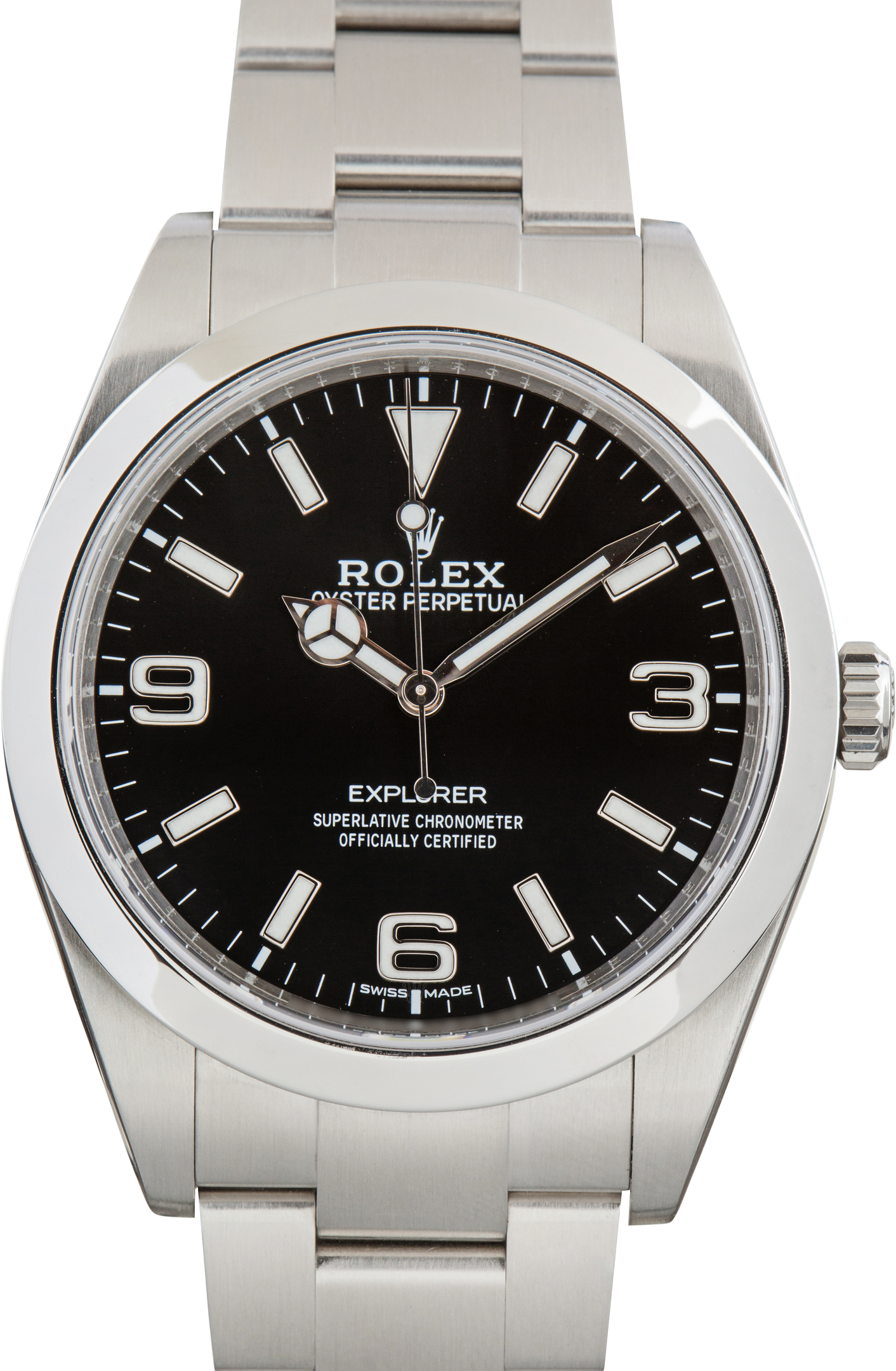 Pre-Owned Rolex Explorer Black Arabic Dial Ref 214270