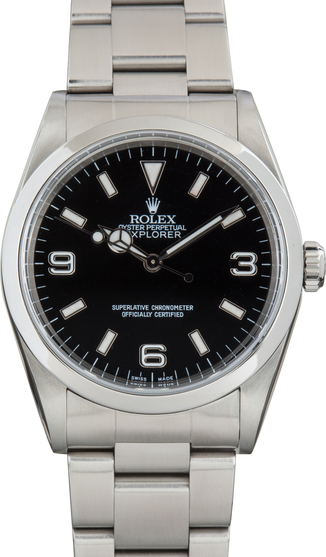 Used Stainless Steel Rolex Explorer 36 Ref 14270 Black Arabic Dial