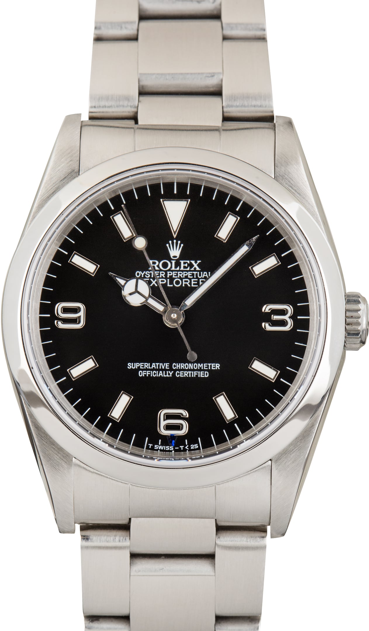 Pre-Owned Rolex Explorer 36 Black Arabic Dial Ref 14270