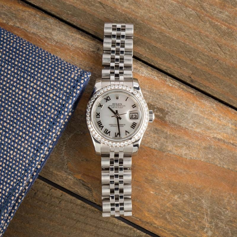 サボ PSA10 Rolex Womens New Style Steel Datejust with Factory Diamond