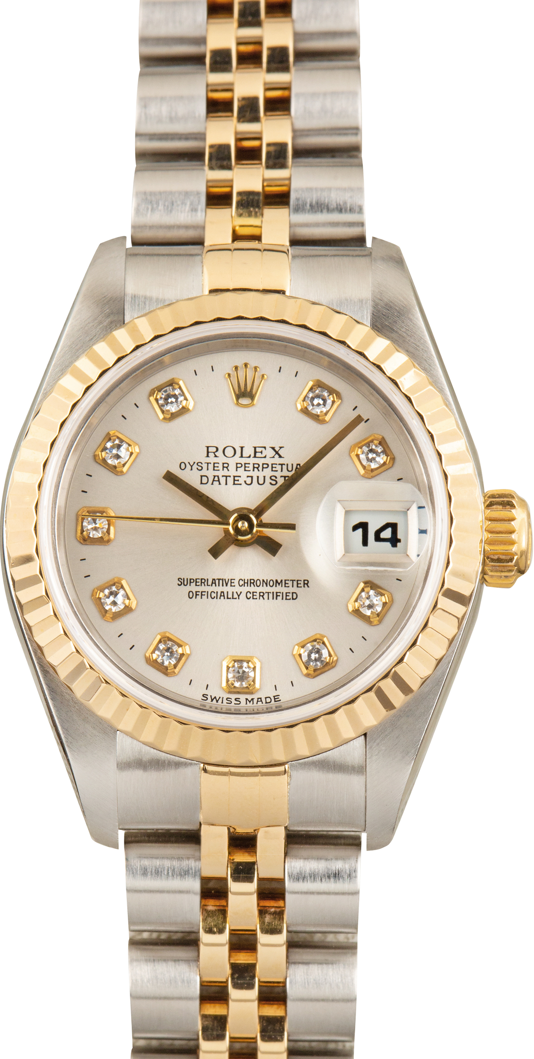 Pre-Owned Lady Rolex Datejust Ref 179173 Silver Diamond Dial