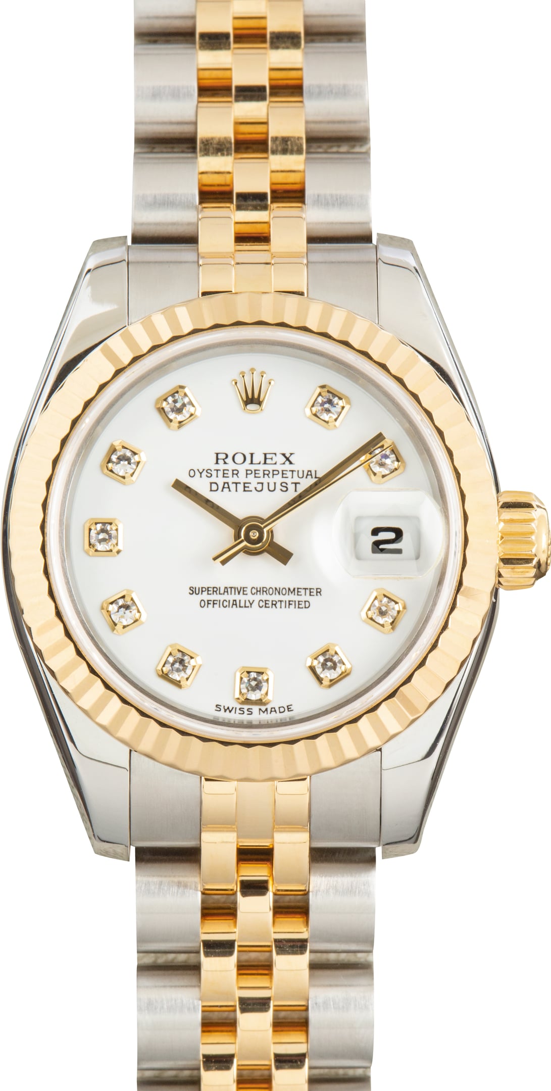 Pre-Owned Lady Rolex Datejust Ref 179173 White Diamond Dial