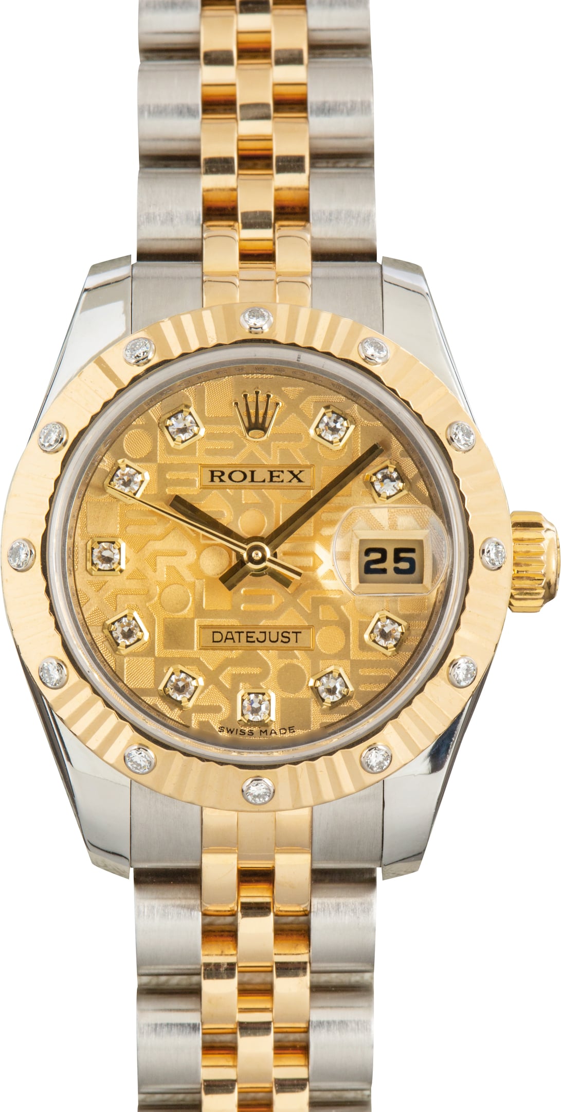 Used Lady Rolex Datejust Ref 179313 Champagne Diamond Jubilee Dial