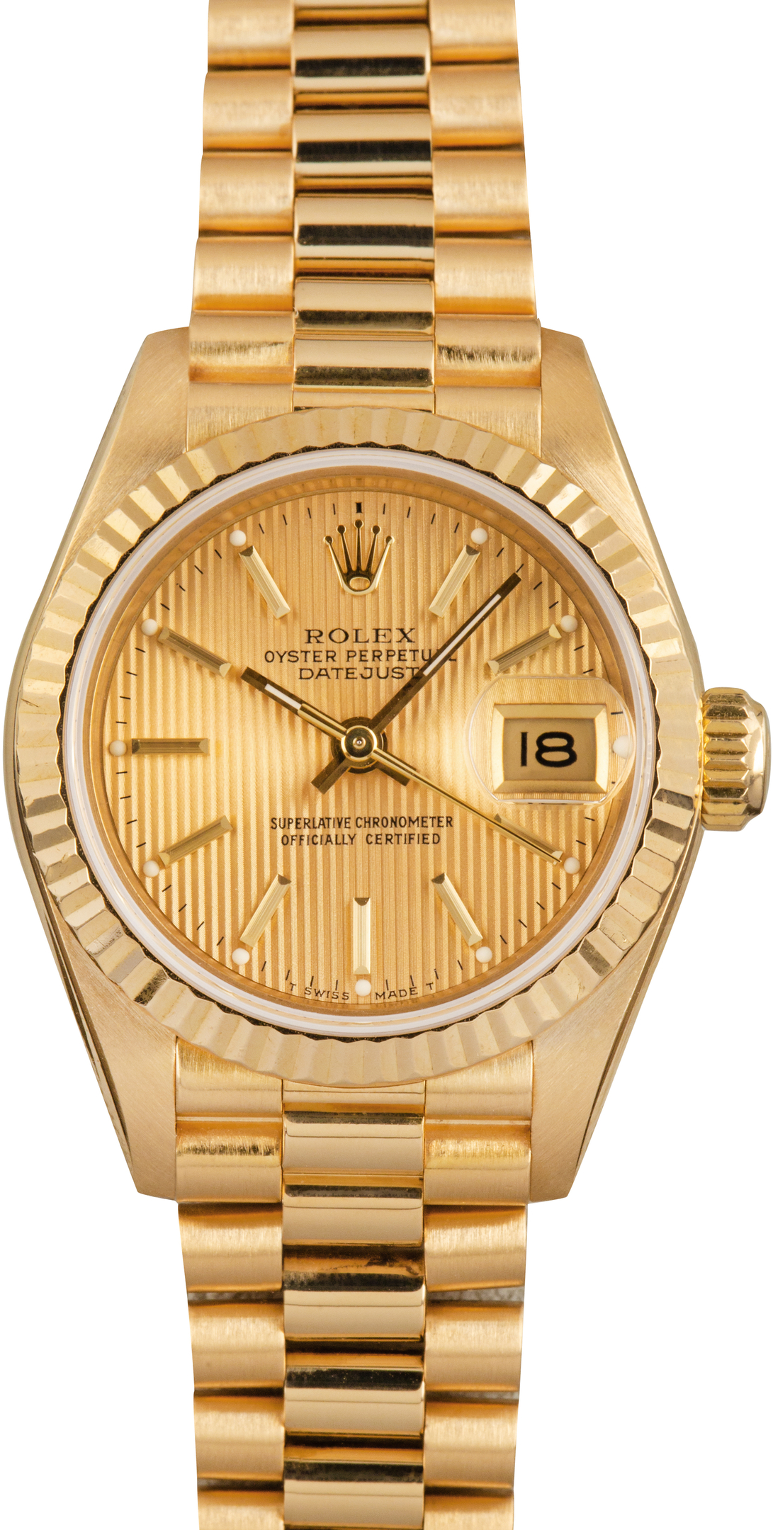 Used Ladies Rolex Datejust President Ref 69178 Champagne Tapestry Dial
