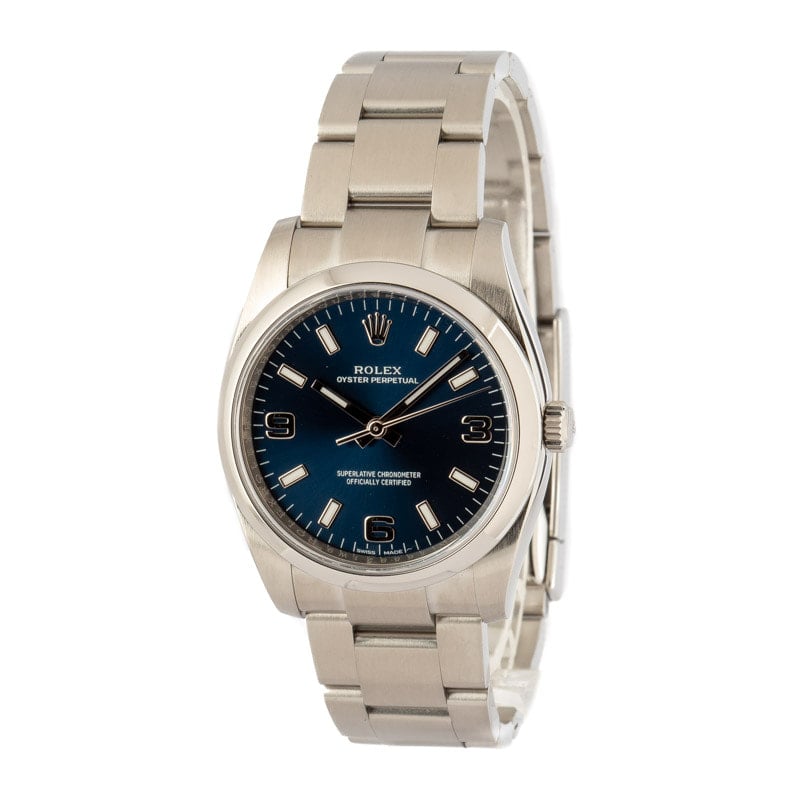 Men's Rolex Oyster Perpetual 114200 Blue Dial