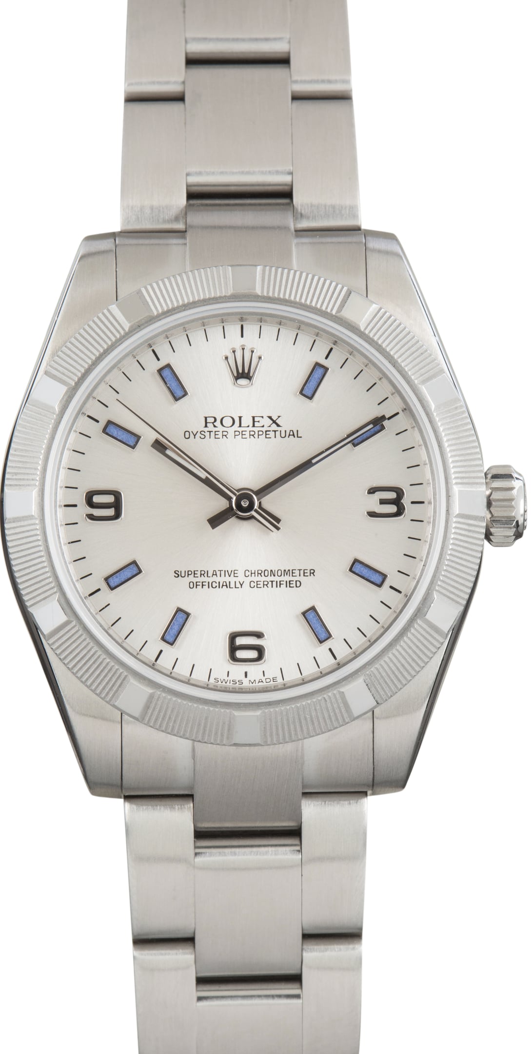 Used Midsize Rolex Oyster Perpetual Ref 177210 Silver Dial