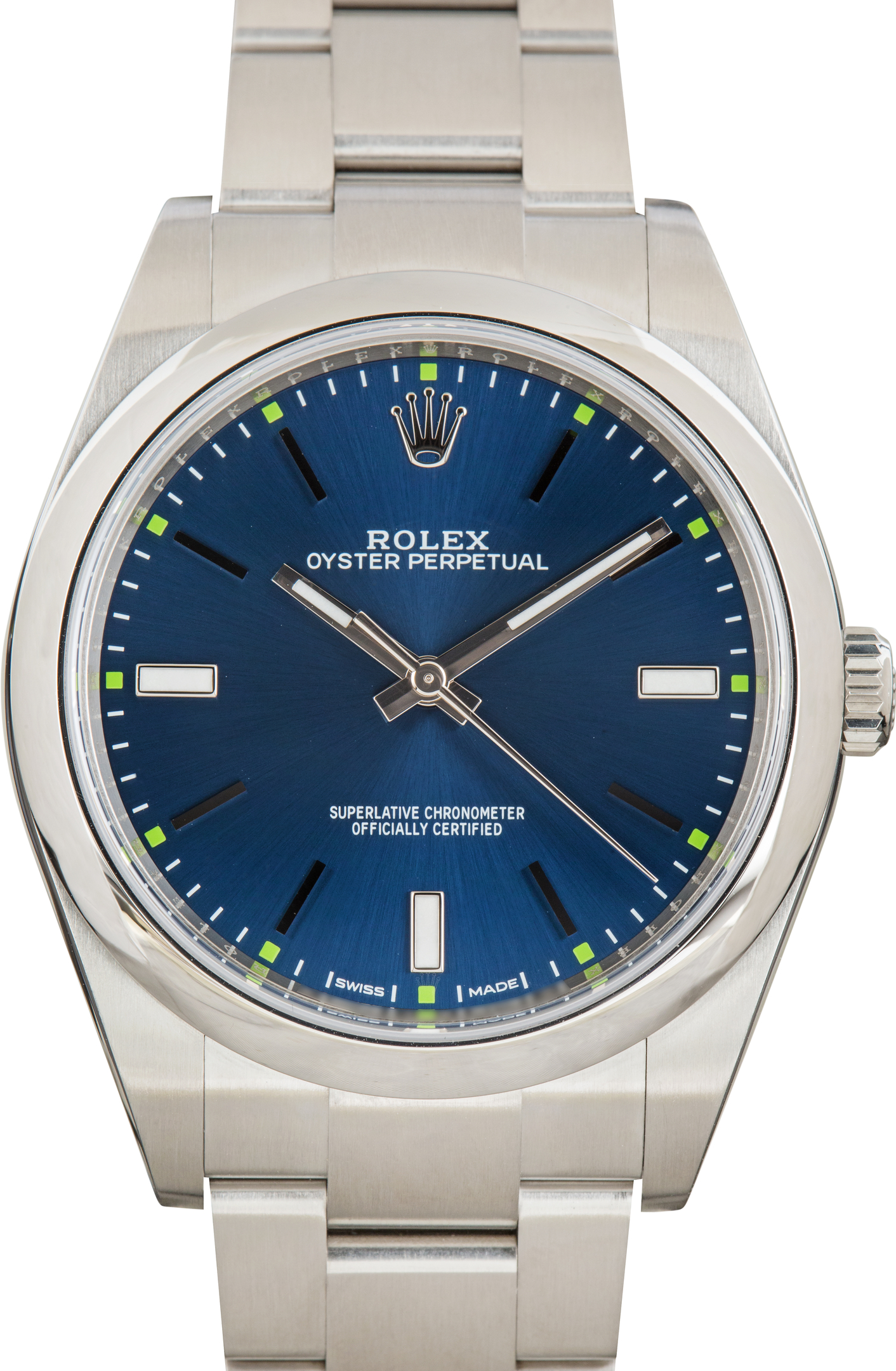 Used Steel Rolex Oyster Perpetual 39 Ref 114300 Blue Dial