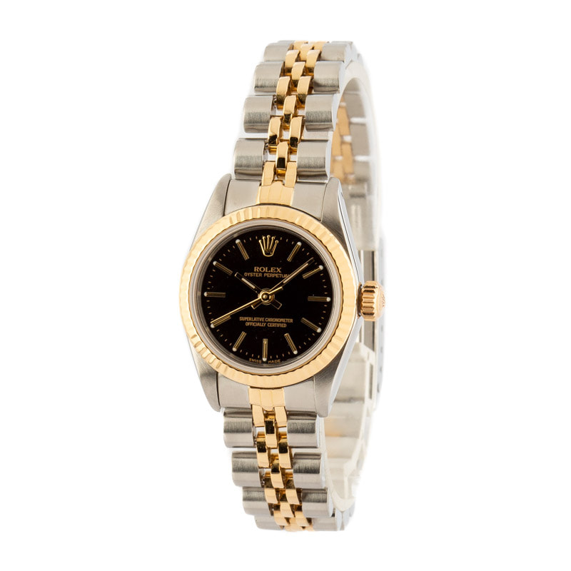 Rolex Ladies Oyster Perpetual 67193 Fluted Bezel