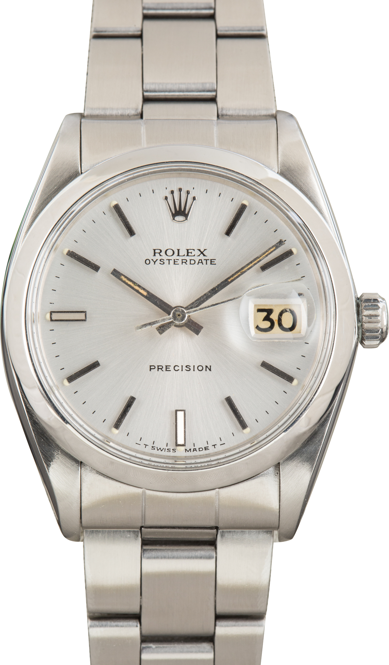 Vintage Rolex Oysterdate Silver Dial Ref 6694 Stainless Steel