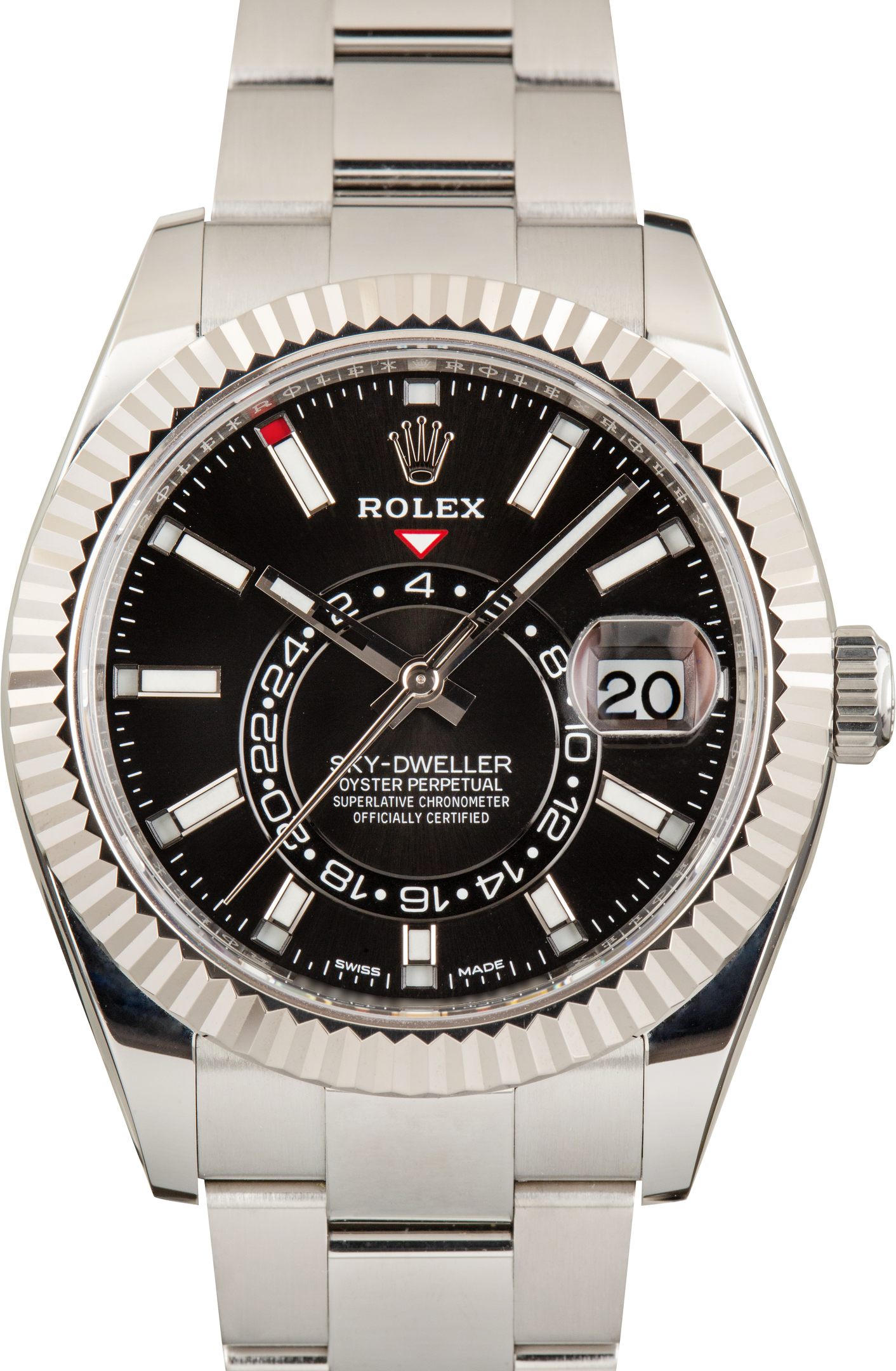 Used Stainless Steel Rolex Sky-Dweller Ref 326934 Black Dial