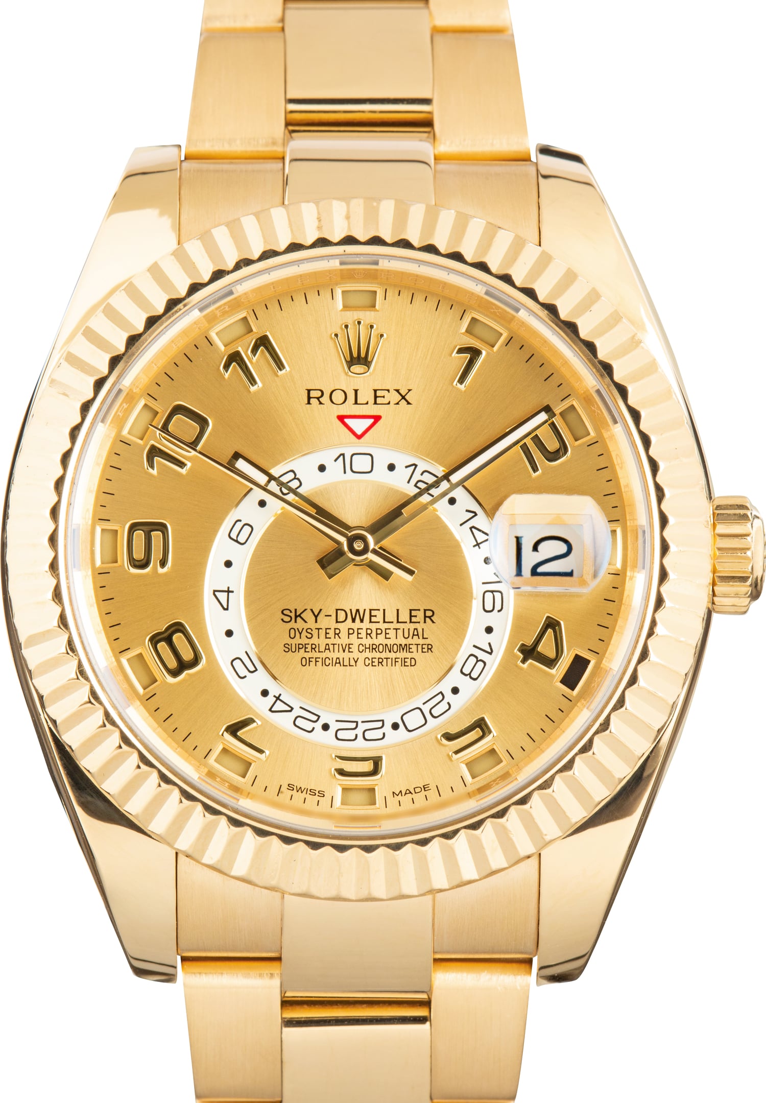 Used Rolex Sky-Dweller Champagne Arabic Dial Ref 326938 Oyster Band
