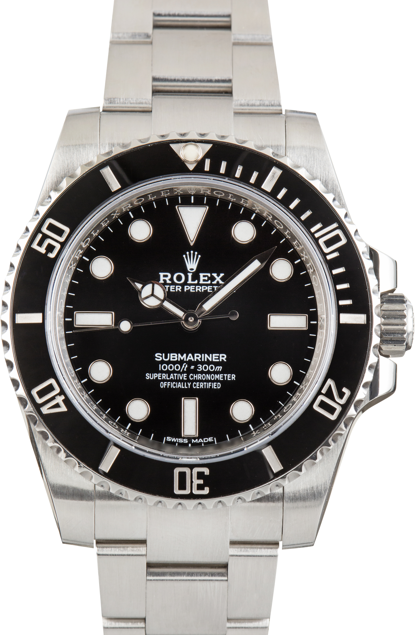 Used Black No Date Dial Rolex Submariner Ref 114060