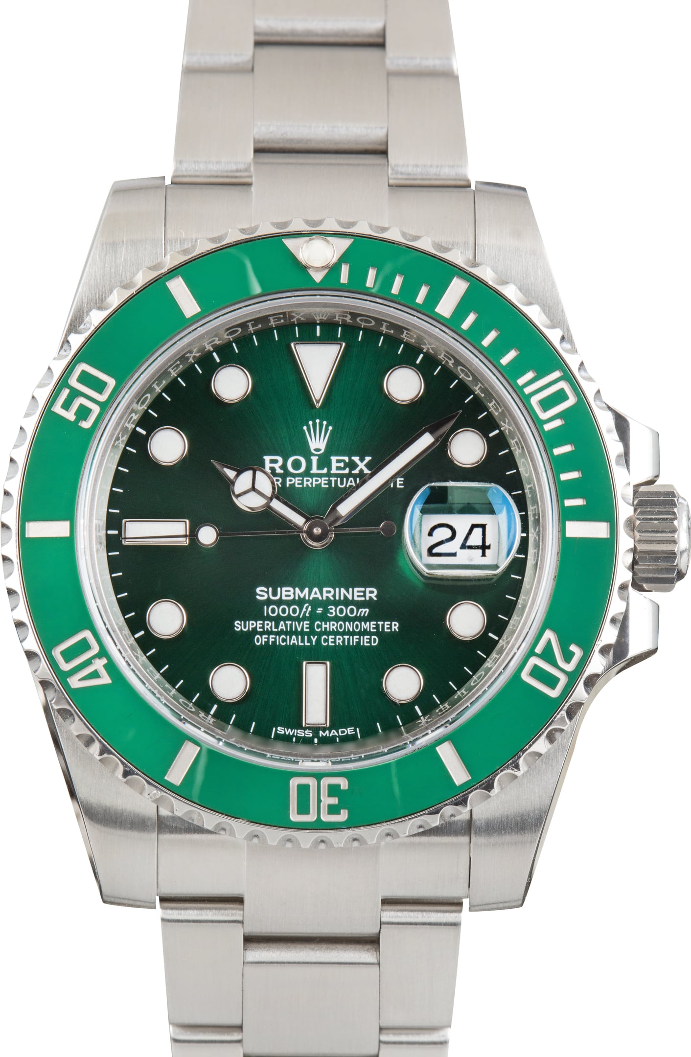Used Rolex Submariner Green Hulk Ref 116610LV Cerachrom Bezel