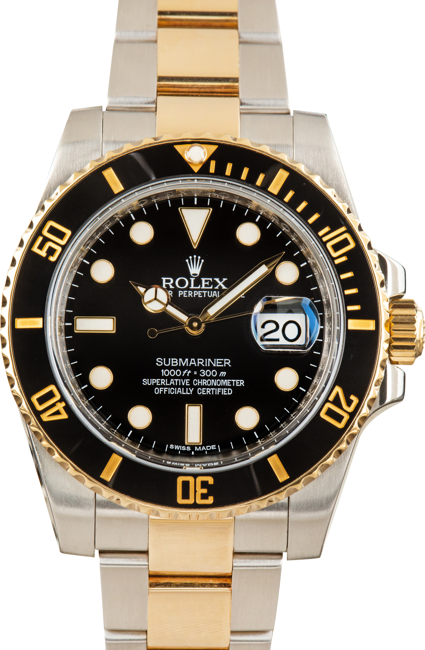 Used Rolex Submariner Two Tone Ref 116613 Black Dial