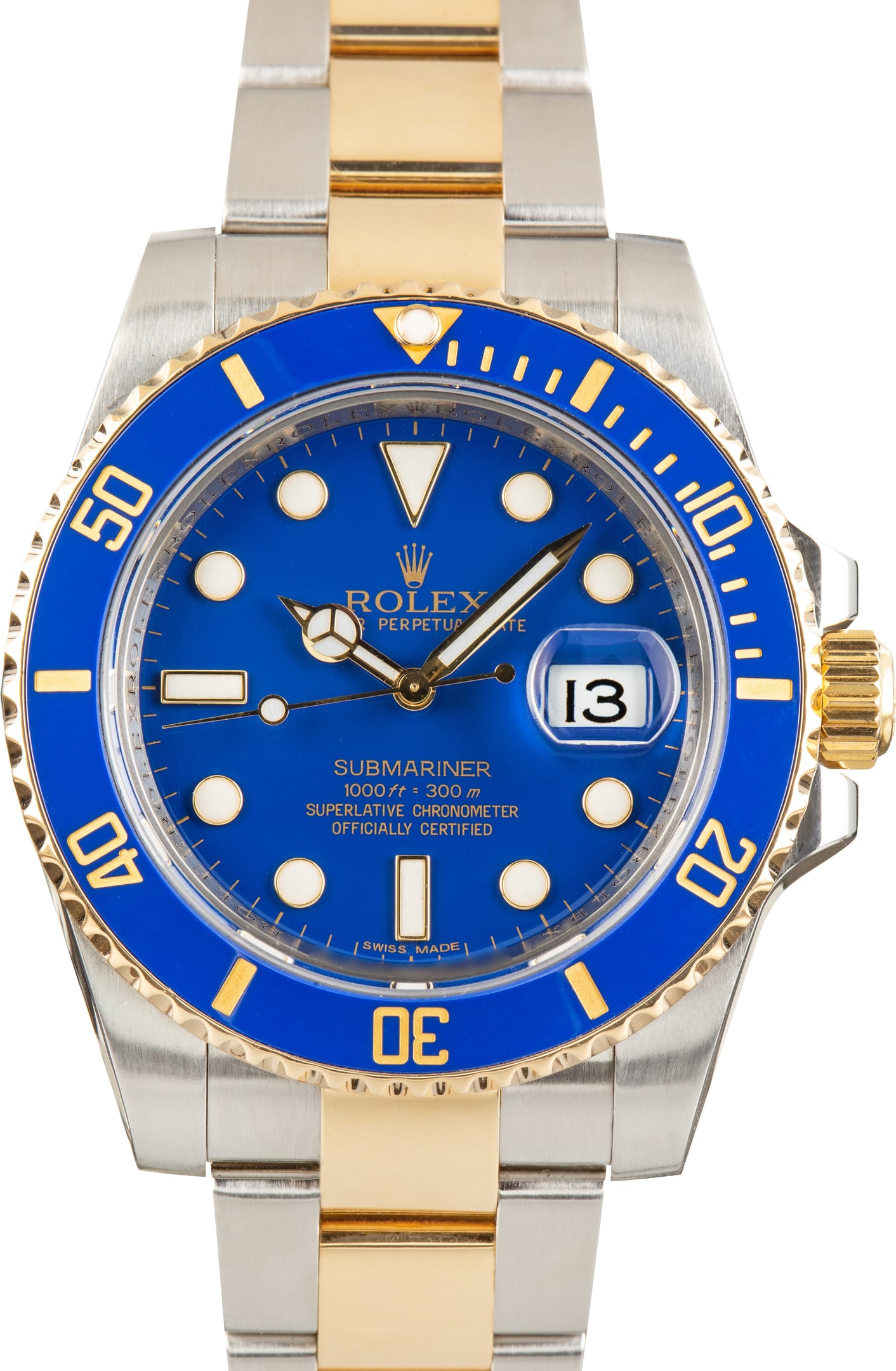 Pre-Owned Rolex Submariner Bluesy Ref 116613LB Steel & Yellow Gold