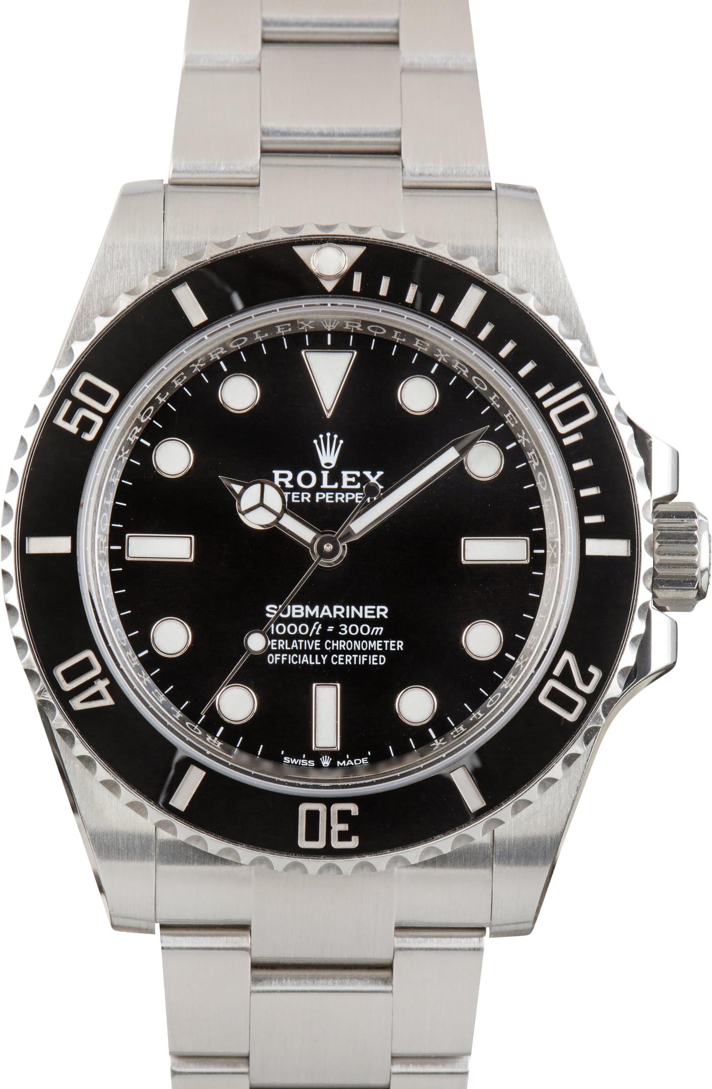 Pre-Owned Rolex Submariner Black Dial Ref 124060 Cerachrom Bezel