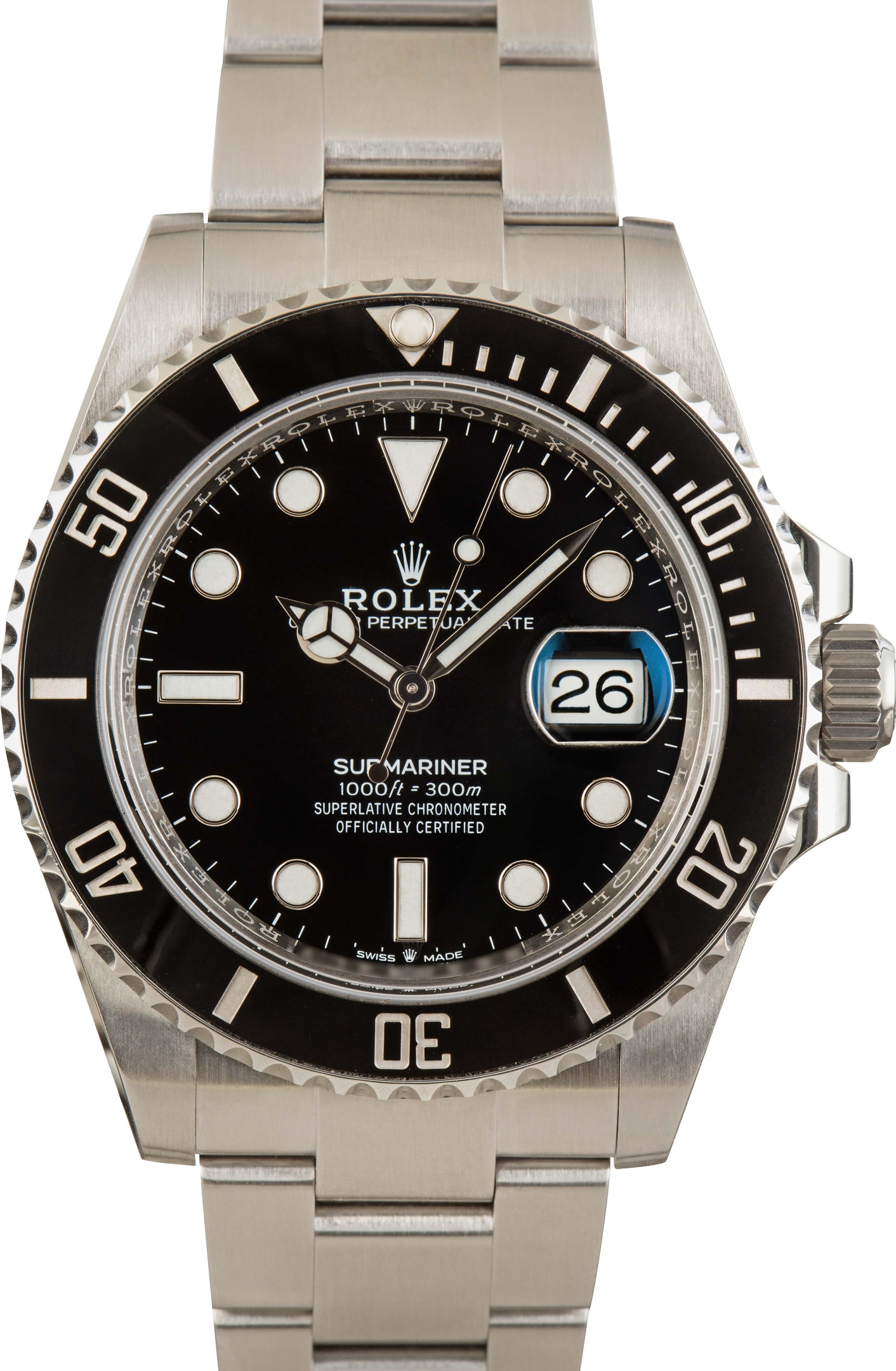 black dial blue bezel