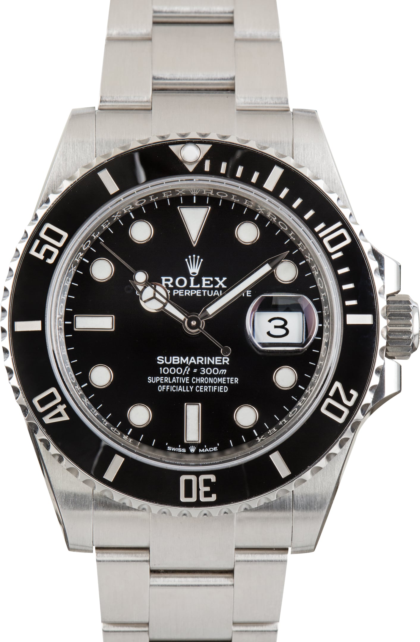 Pre-Owned Steel Rolex Submariner Ref 126610 Black Cerachrom Bezel