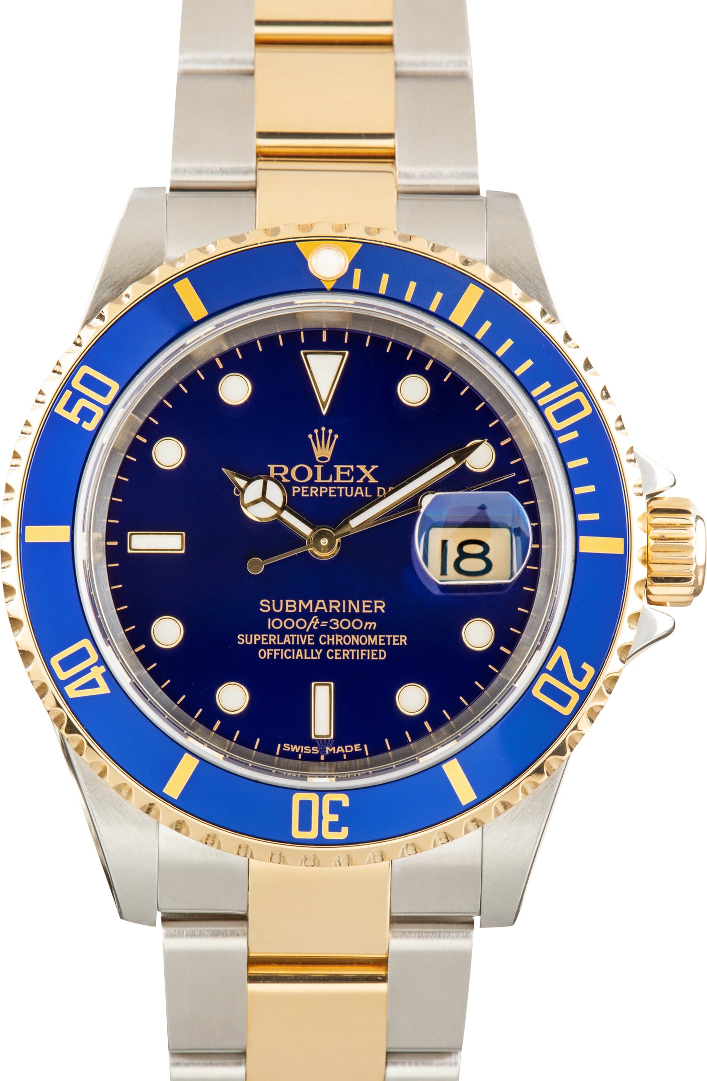 Used Rolex Submariner Bluesy Ref 16613 Aluminum Bezel