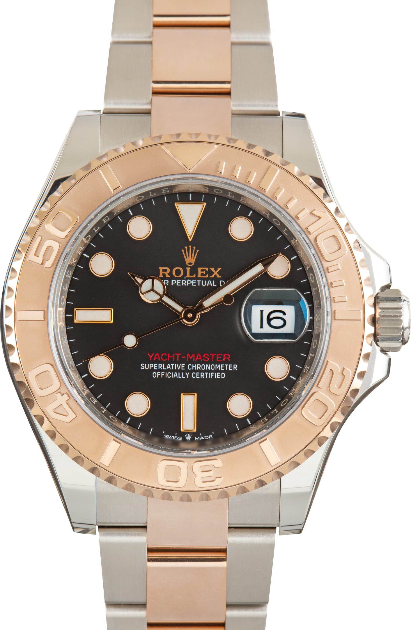 Pre-Owned Two Tone Rolex Yacht-Master 40 Black Dial Ref 126621