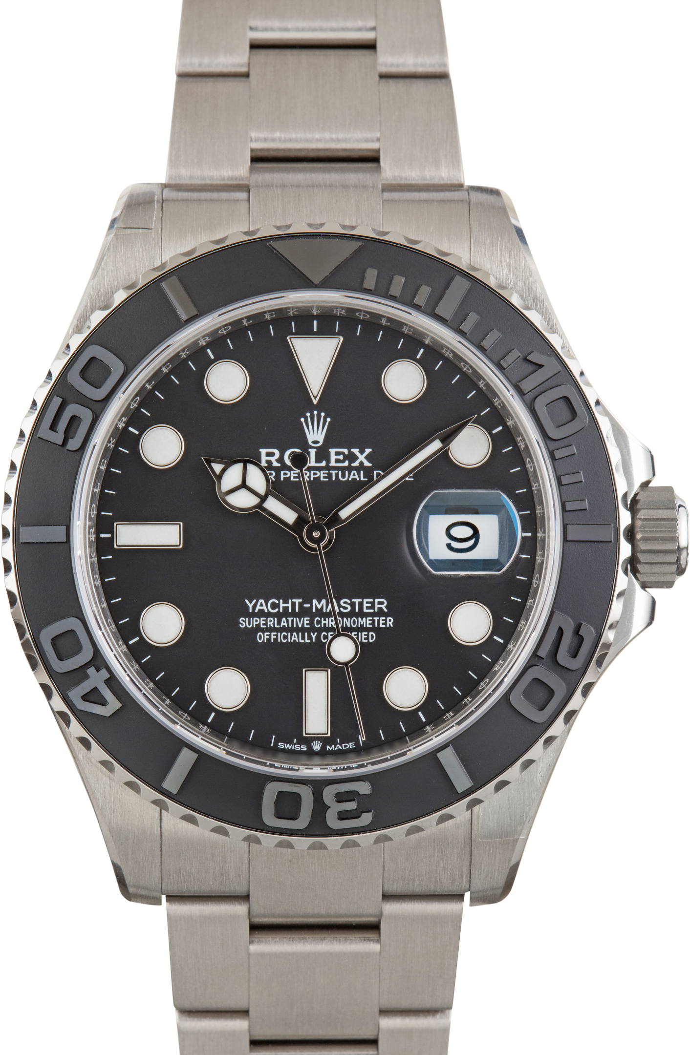 Pre-Owned Rolex Yacht-Master 42 Titanium Black Dial Ref 226627