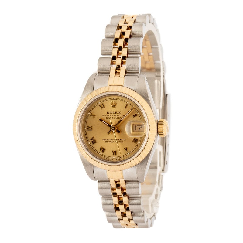 Lady Rolex Datejust Ref 69173 Champagne Roman Dial 2