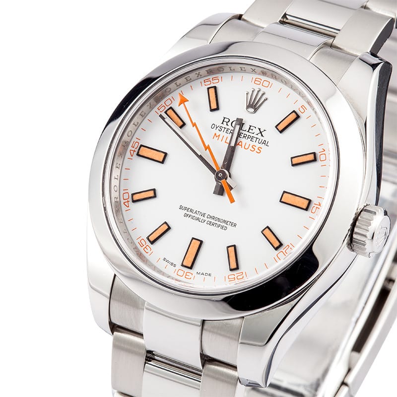 rolex milgauss white dial