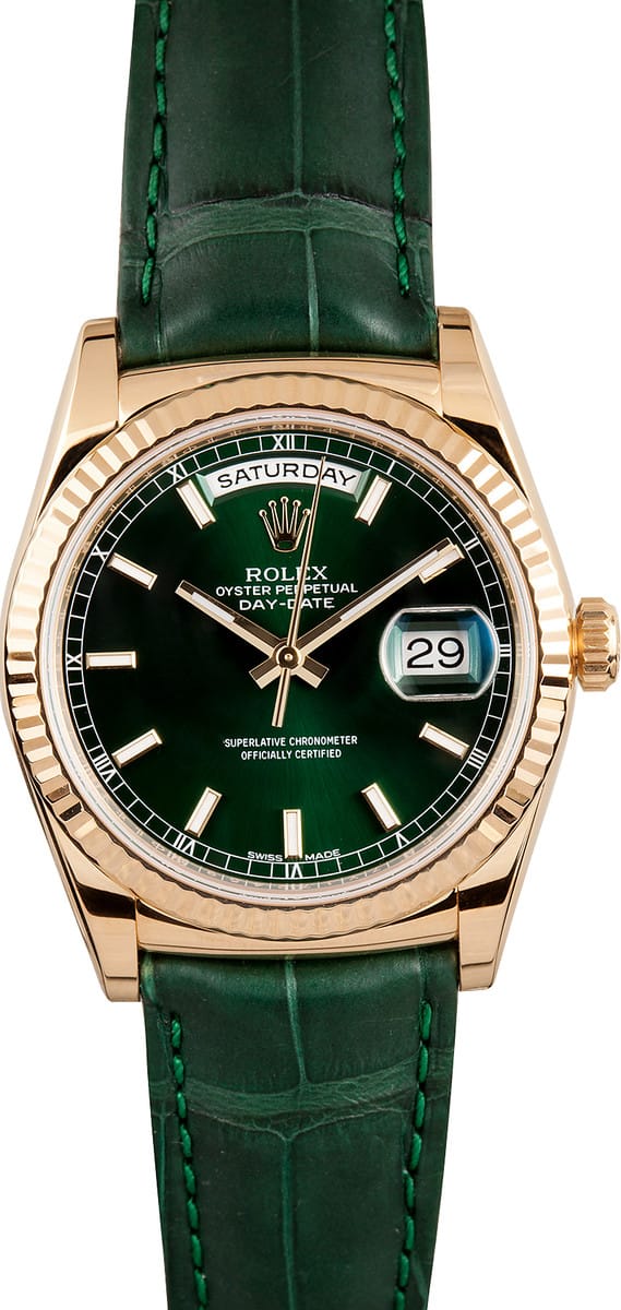 green rolex leather strap