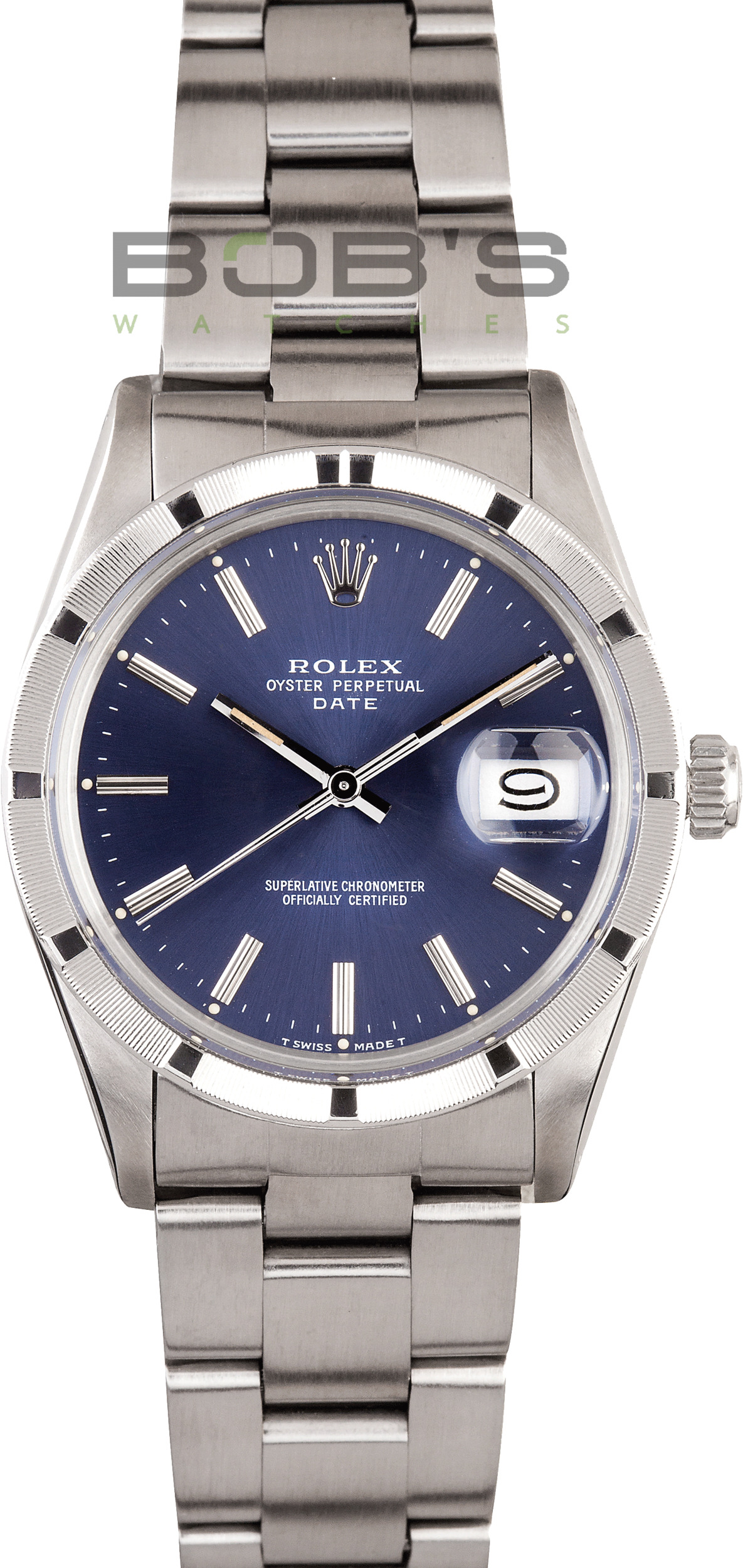 Rolex Date Stainless Steel Blue Dial 