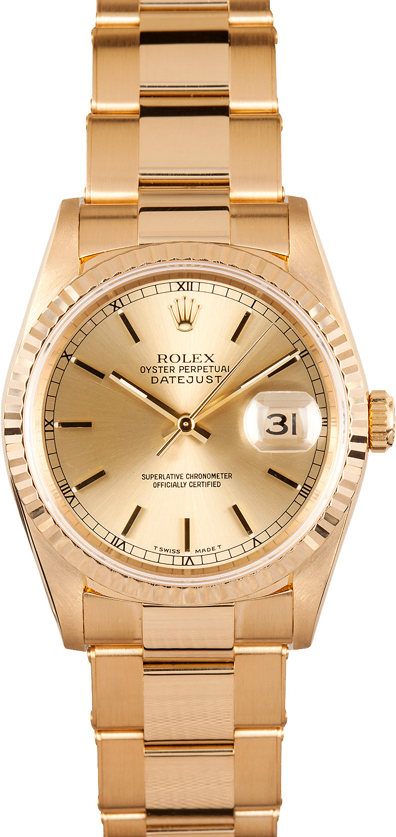Men's Rolex DateJust 18k Gold 16238 