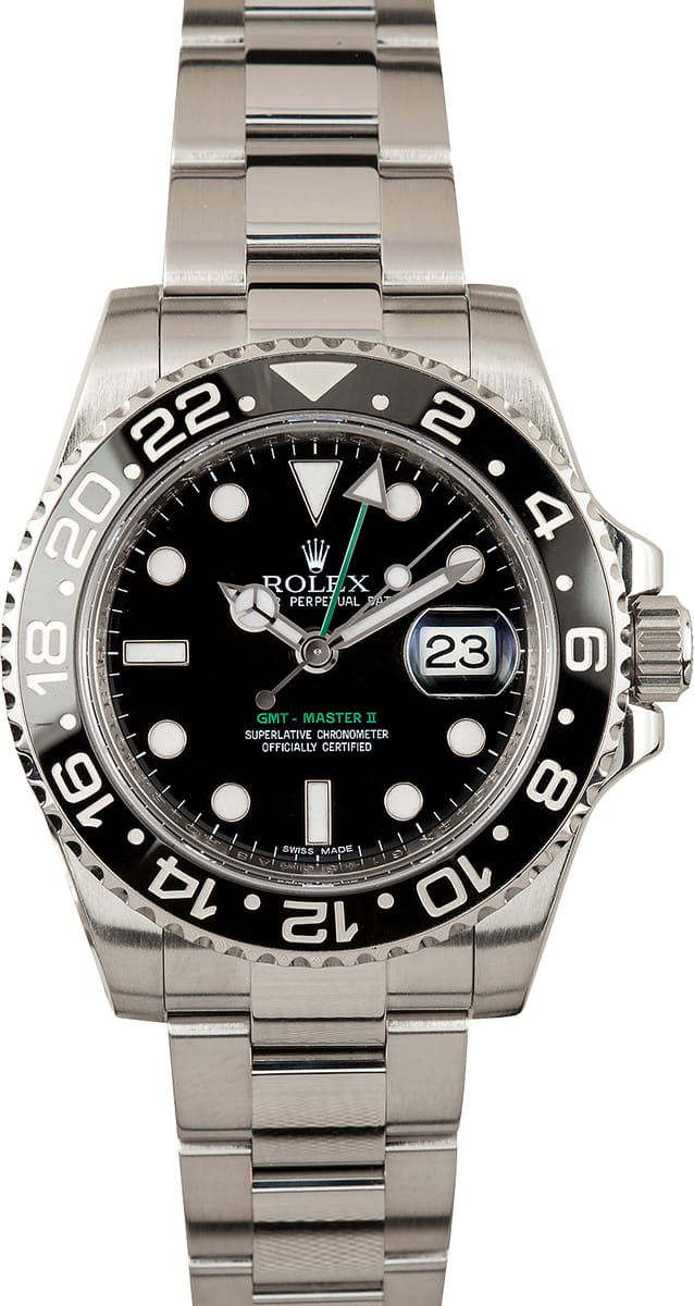 Rolex GMT Master II Ceramic 116710 LN Master II Stainless Ceramic Black Dial