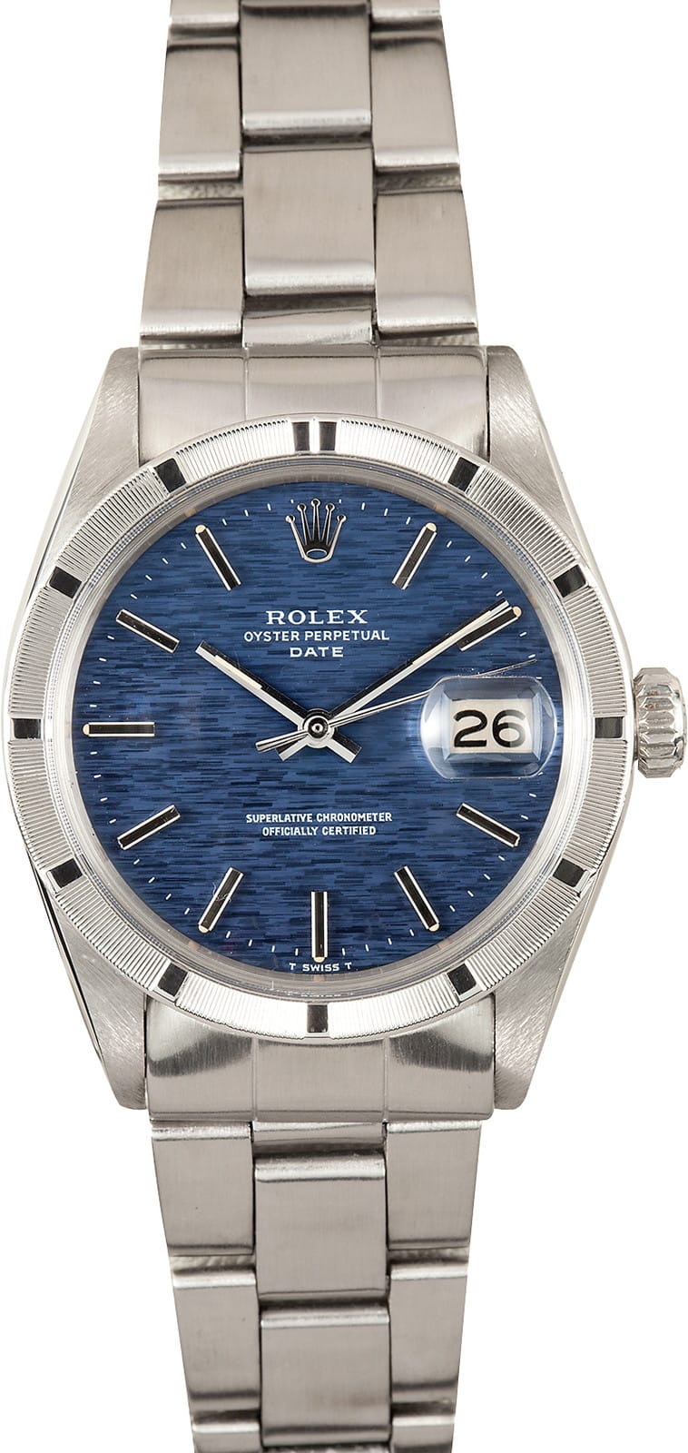 Vintage Rolex Date Stainless with Blue 