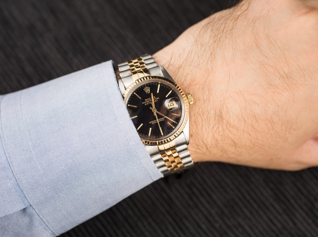 Datejust Two Tone Black Dial Top 