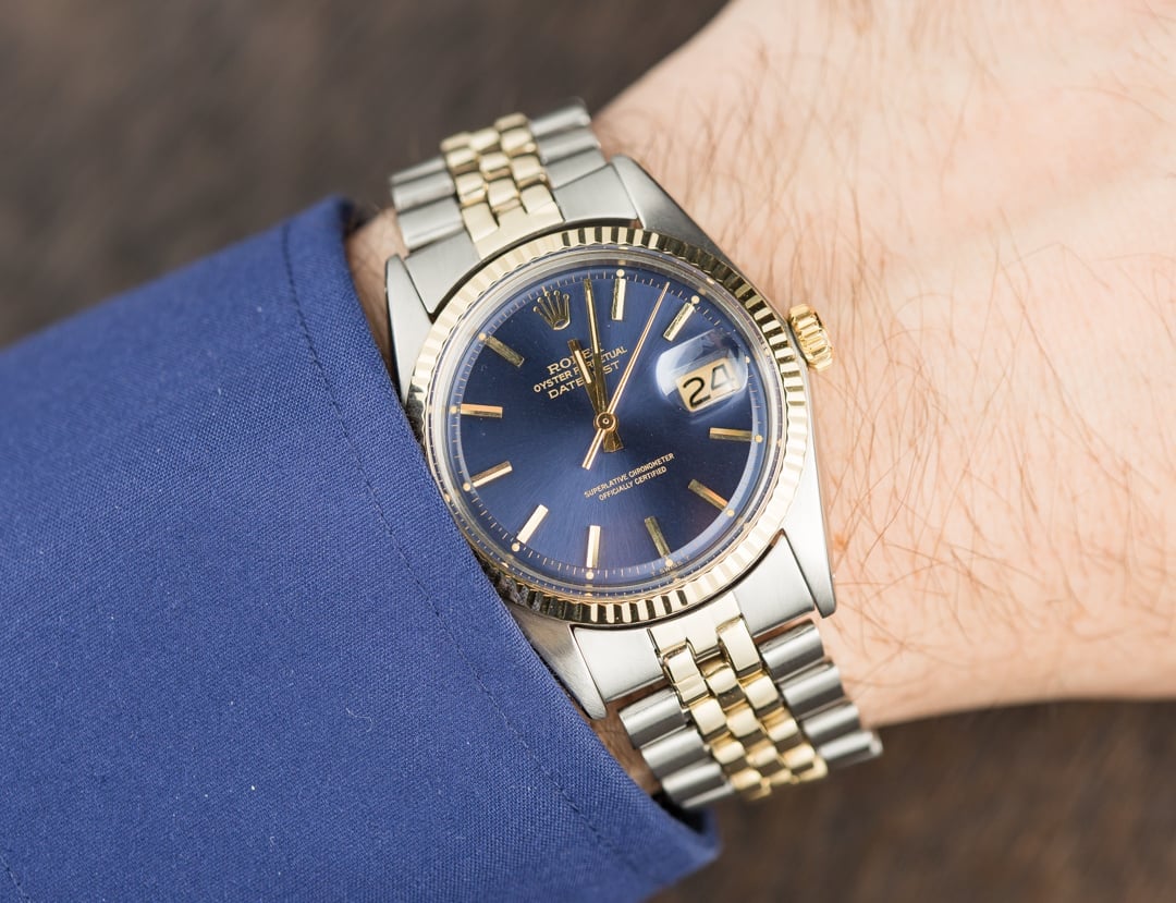 rolex datejust 1601 blue dial