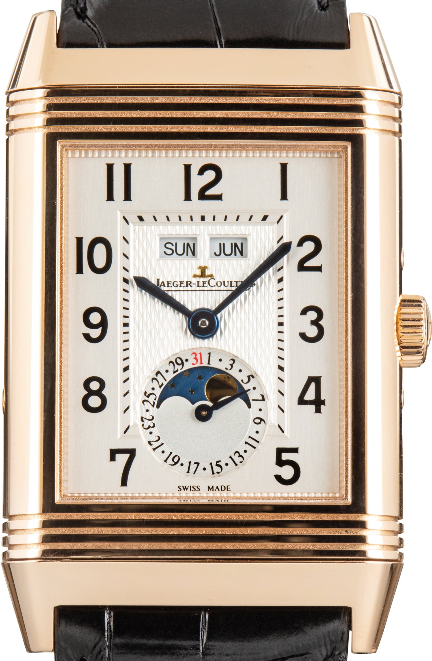 Pre-Owned Jaeger-LeCoultre Grande Reverso Calendar Ref Q3752520 Rose Gold