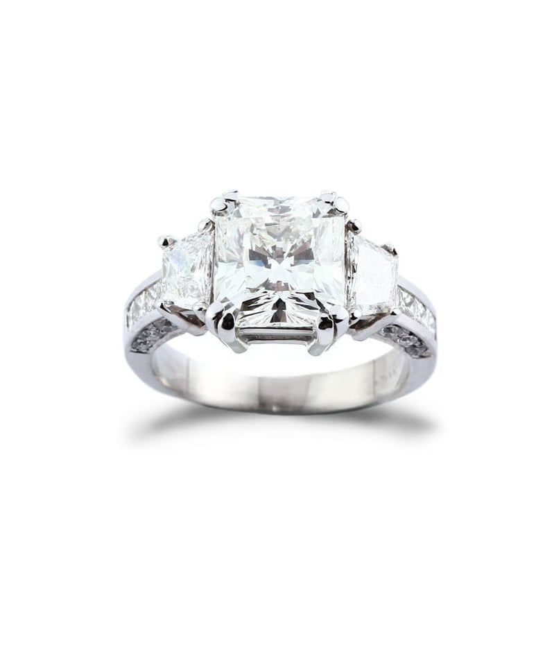 square radiant cut diamond engagement rings