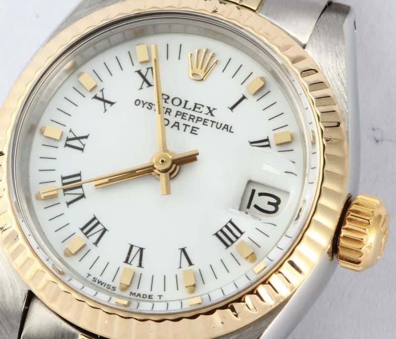 Ladies Rolex Date 6917 White Roman Dial