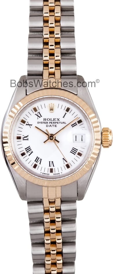 Ladies Rolex Date 6917 White Roman Dial
