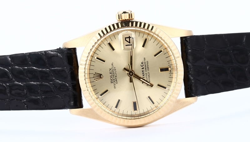 Rolex Gold Datejust 6827 Tiffany & Co Dial