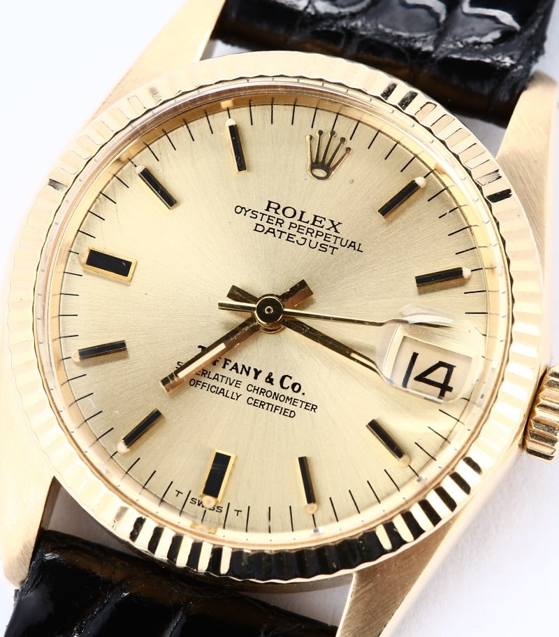 Rolex Gold Datejust 6827 Tiffany & Co Dial