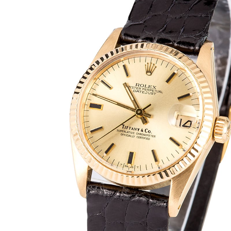 Rolex Gold Datejust 6827 Tiffany & Co Dial