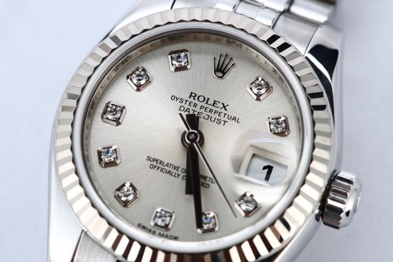 Rolex Ladies Datejust 179174 Silver Diamond